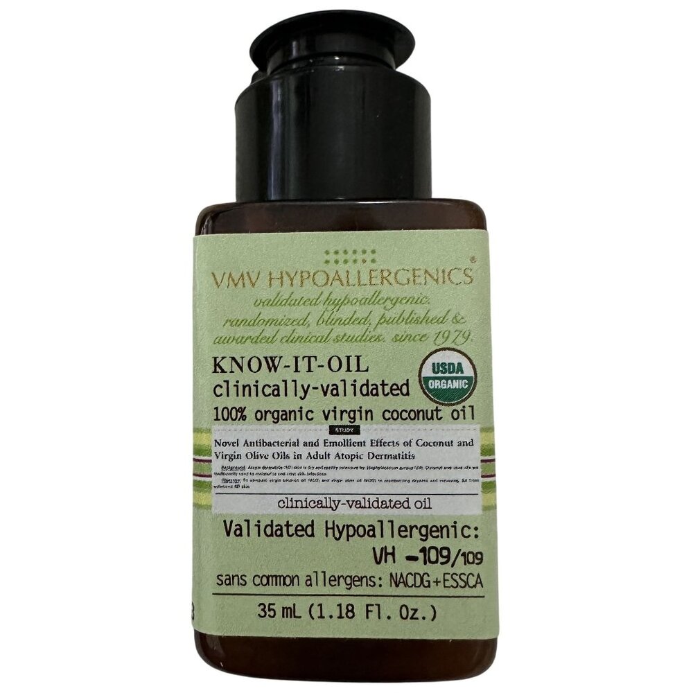 VMV Hypoallergenics Know-It-Oil 100% Organic Virgin Coconut OiL 1.18oz/35mL